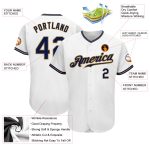 Custom Authentic Baseball Jersey - White Navy Old Gold Design Custom White Navy-Old Gold Authentic Baseball Jersey