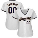 Custom Authentic Baseball Jersey - White Navy Old Gold Design Custom White Navy-Old Gold Authentic Baseball Jersey