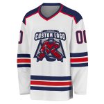 Custom Navy Red Hockey Jersey - Personalized White Team Jersey for Men and Women Custom White Navy-Red Hockey Jersey