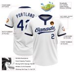 Custom White Navy Unisex Softball Jersey - Two-Button Design for Comfort and Style Custom White Navy Two-Button Unisex Softball