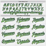 Custom Bomber Jacket White Neon Green-Navy Varsity Letterman Full-Snap Two Tone Custom White Neon Green-Navy Bomber Full-Snap