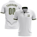 White Olive Performance Golf Polo Shirt - Custom Fit Mens Golf Apparel Custom White Olive Performance Golf Polo Shirt