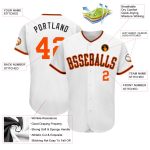 Custom Baseball Jersey - Authentic White Orange and Black Design, Perfect for Fans and Players Custom White Orange-Black