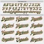 Custom Two Tone Varsity Letterman Jacket - White Orange-Green Bomber Full-Snap Custom White Orange-Green Bomber Full-Snap