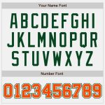 Custom Two Tone Varsity Letterman Jacket - White Orange-Green Bomber Full-Snap Custom White Orange-Green Bomber Full-Snap