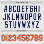 Custom Orange Pinstripe Baseball Jersey with White-Navy Raglan Sleeves Custom White Orange Pinstripe Orange-Navy Authentic