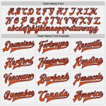 Custom Orange Navy Pinstripe Full-Snap Varsity Bomber Letterman Jacket Custom White Orange Pinstripe Orange-Navy Bomber Full-Snap