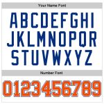 Custom Performance T-Shirt for Men, Long Sleeve in White with Orange-Royal Accents Custom White Orange-Royal Long Sleeve