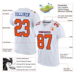 Custom Authentic Football Jersey - White Orange Royal Mesh Design Custom White Orange-Royal Mesh Authentic Football Jersey