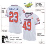 Custom Royal Orange White Mesh Authentic Throwback Football Jersey Custom White Orange-Royal Mesh Authentic Throwback Football