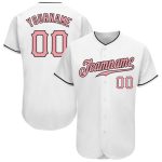 Custom Baseball Jersey - Authentic Pink Black White Design for Men and Women Custom White Pink-Black Authentic Baseball Jersey