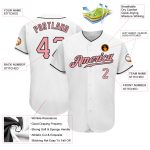 Custom Baseball Jersey - Authentic Pink Black White Design for Men and Women Custom White Pink-Black Authentic Baseball Jersey