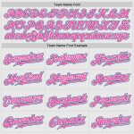 Custom Pink Pinstripe Baseball Jersey with Royal-Pink Raglan Sleeves - Authentic Design Custom White Pink Pinstripe Royal-Pink