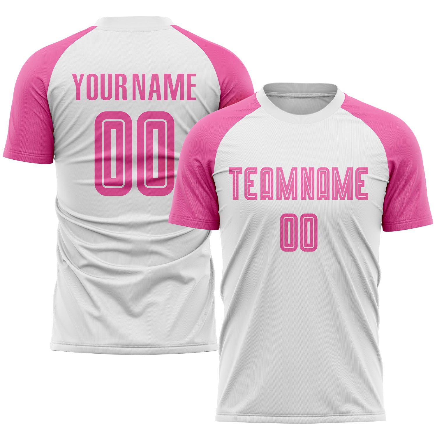 Custom Soccer Uniform Jersey - White Pink Sublimation Design for Teams Custom White Pink Sublimation Soccer Uniform Jersey