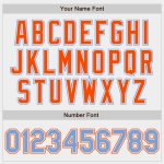 Custom Authentic Baseball Jersey in White Powder Blue and Orange Custom White Powder Blue-Orange Authentic Baseball Jersey