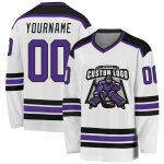 Custom Purple Black Hockey Jersey - Personalized Team Apparel, Sports Gear Custom White Purple-Black Hockey Jersey