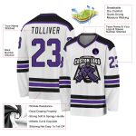 Custom Purple Black Hockey Jersey - Personalized Team Apparel, Sports Gear Custom White Purple-Black Hockey Jersey