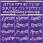 Custom White Purple Varsity Letterman Bomber Jacket Full-Snap Fashion Outerwear Custom White Purple Bomber Full-Snap Varsity