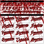Custom 3D Pattern Bomber Jacket Red Black Varsity Letterman Full-Snap Design Custom White Red-Black 3D Pattern Design Bomber