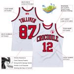 Custom Authentic Throwback Basketball Jersey - White Red Black Design Custom White Red-Black Authentic Throwback Basketball