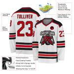 Custom Red and Black Hockey Jersey | Personalized Team Jersey Custom White Red-Black Hockey Jersey