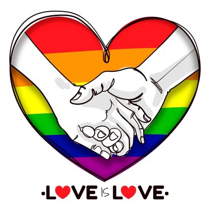 LGBT Pride Month Heart Baseball Jersey - Custom White Red Black Rainbow Love Is Love Design Custom White Red-Black Rainbow