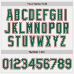 Custom Red Pinstripe Kelly Green Full-Snap Varsity Letterman Jacket for Men Custom White Red Pinstripe Kelly Green-Red Bomber