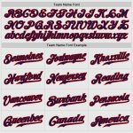 Custom Navy-Red Baseball Jersey with White Red Pinstripes and Authentic Raglan Sleeves Custom White Red Pinstripe Navy-Red