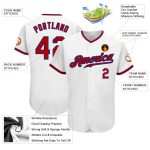 Custom Authentic Baseball Jersey - White Red-Royal Design, Personalized Team Apparel Custom White Red-Royal Authentic Baseball