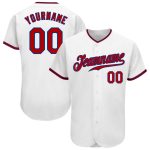 Custom Authentic Baseball Jersey - White Red-Royal Design, Personalized Team Apparel Custom White Red-Royal Authentic Baseball
