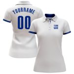 Custom Performance Golf Polo Shirt - White Royal Design for Men Custom White Royal Performance Golf Polo Shirt