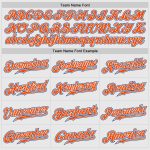 Custom Orange-Royal Pinstripe Baseball Jersey with Raglan Sleeves - Authentic White Design Custom White Royal Pinstripe Orange-Royal