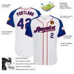 Custom Royal-Red Pinstripe Baseball Jersey with Authentic Raglan Sleeves, Perfect for Sports & Casual Wear Custom White Royal