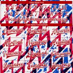 Custom Royal-Red 3D Pattern Bomber Varsity Letterman Jacket Full-Snap Custom White Royal-Red 3D Pattern Design Bomber Full-Snap