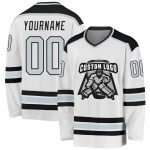 Custom White Silver Black Hockey Jersey for Men Women - Personalized Team Gear Custom White Silver-Black Hockey Jersey