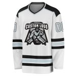 Custom White Silver Black Hockey Jersey for Men Women - Personalized Team Gear Custom White Silver-Black Hockey Jersey
