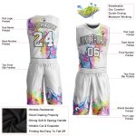 Custom Basketball Jersey Round Neck Sublimation Suit Black-White Style 4511 Custom White White-Black Round Neck Sublimation