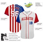 Custom 3D American Flag Baseball Jersey White Red - Authentic Style 5789 Custom White White-Red 3D American Flag Authentic