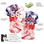 3D American Flag Custom Baseball Jersey - Authentic White and Red Design Custom White White-Red 3D American Flag Authentic