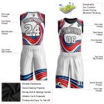 Custom White Red Basketball Jersey Round Neck Sublimation Suit Custom White White-Red Round Neck Sublimation Basketball Suit