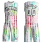 Custom Basketball Jersey Sublimation White Red Round Neck Style 6216 Custom White White-Red Round Neck Sublimation Basketball