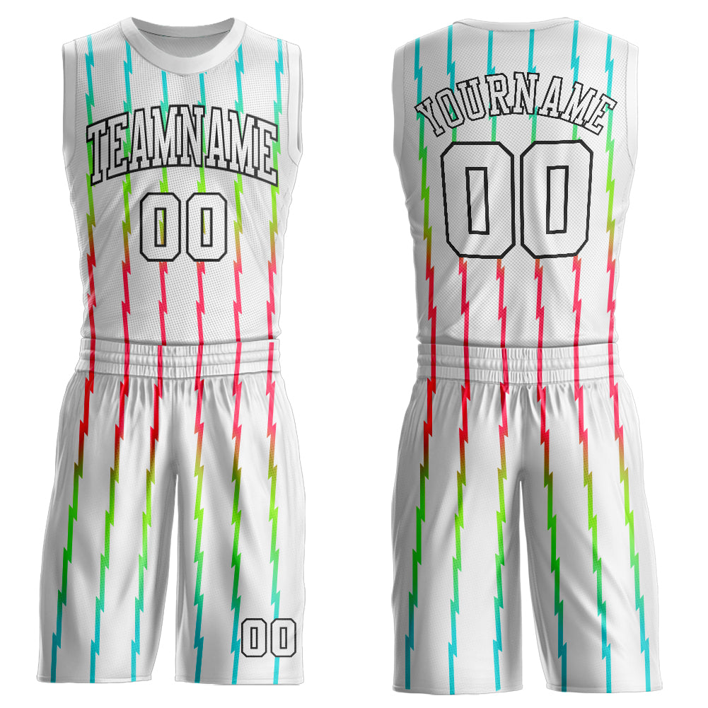 Custom Basketball Jersey Sublimation White Red Round Neck Style 6216 Custom White White-Red Round Neck Sublimation Basketball