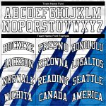 Custom White Royal Basketball Jersey Round Neck Sublimation Suit Custom White White-Royal Round Neck Sublimation Basketball