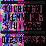 Custom Womens Black Pink 3D V-Neck Cropped Summer Baseball Jersey Custom Women's Black Black-Pink Summer 3D V-Neck Cropped