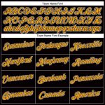 Black Custom Womens V-Neck Cropped Baseball Jersey in Gold and White Custom Women's Black Gold-White V-Neck Cropped Baseball
