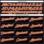 Custom Womens V-Neck Baseball Jersey - Black Orange-White Cropped Design Custom Women's Black Orange-White V-Neck Cropped