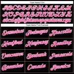 Custom Womens V-Neck Baseball Jersey Black Pink-White Cropped Design Custom Women's Black Pink-White V-Neck Cropped Baseball