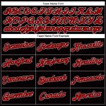 Custom Womens V-Neck Baseball Jersey in Black Red and White, Cropped Style Custom Women's Black Red-White V-Neck Cropped