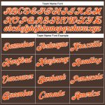 Custom Womens Baseball Jersey V-Neck Cropped Brown Orange-White Design Custom Women's Brown Orange-White V-Neck Cropped Baseball