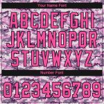 Custom Womens Camo Jersey Pink Black V-Neck Cropped Baseball Salute to Service Custom Women's Camo Pink-Black Salute To Service